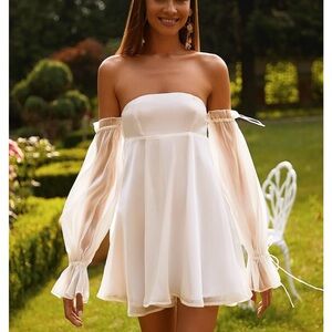 Elegant Off-Shoulder White Dress